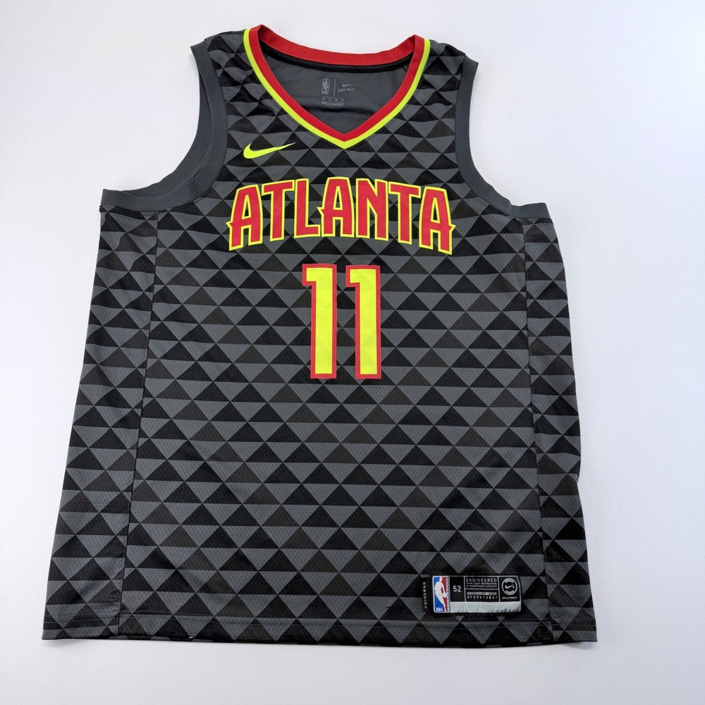 Nike Atlanta Hawks Trae Young 11 Swingman Jersey XL 52 Black Triangle Pattern